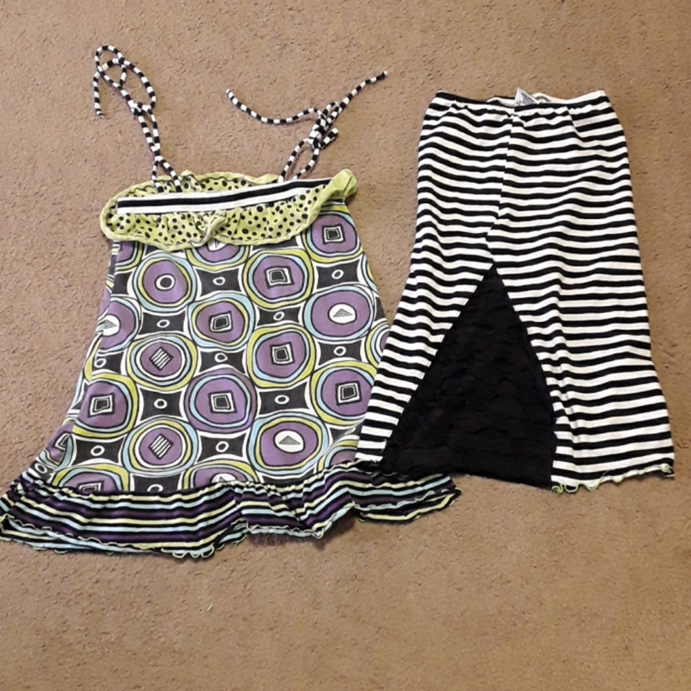 2pc shirt and skirt
